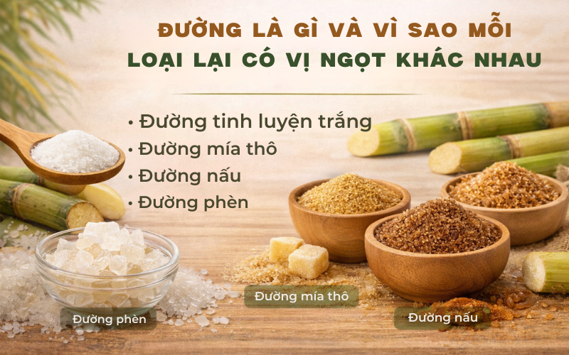 Đường là gì và vì sao mỗi loại lại có vị ngọt khác nhau