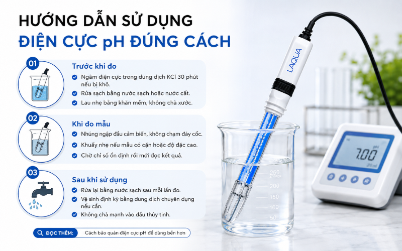 Hướng dẫn sử dụng điện cực ph đúng cách