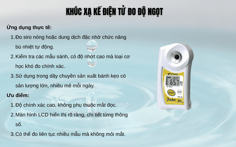 Khúc xạ kế điện tử đo độ ngọt