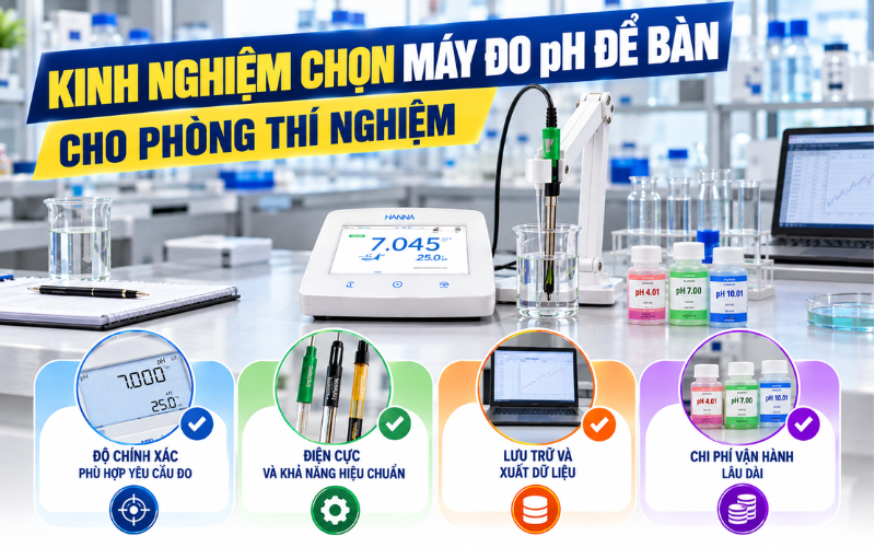 Kinh nghiệm chọn máy đo pH để bàn cho phòng thí nghiệm