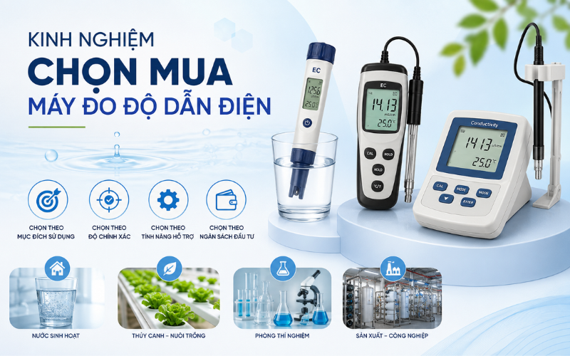 Kinh nghiệm chọn mua máy đo độ dẫn điện phù hợp