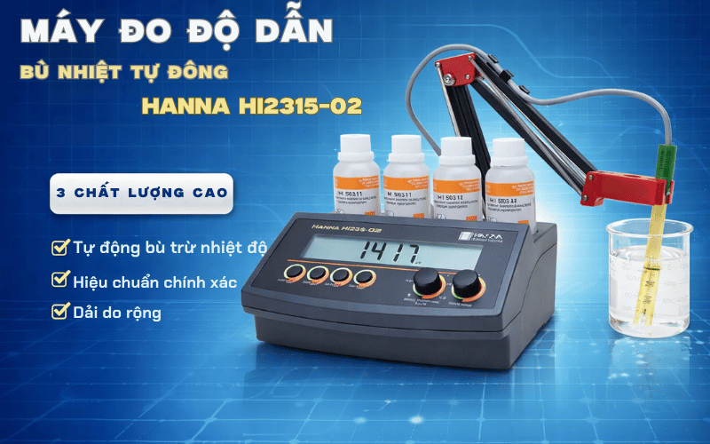 Máy Đo Độ Dẫn Bù Nhiệt Tự Động Hanna HI2315-02
