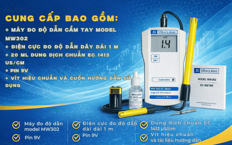 Tính năng của Máy đo độ dẫn cầm tay MILWAUKEE MW302