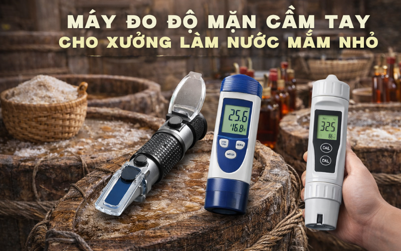 Máy đo độ mặn cầm tay cho xưởng làm nước mắm nhỏ