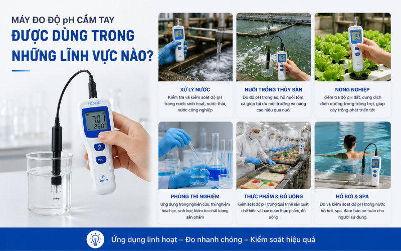 Máy đo độ ph cầm tay được dùng trong những lĩnh vực nào