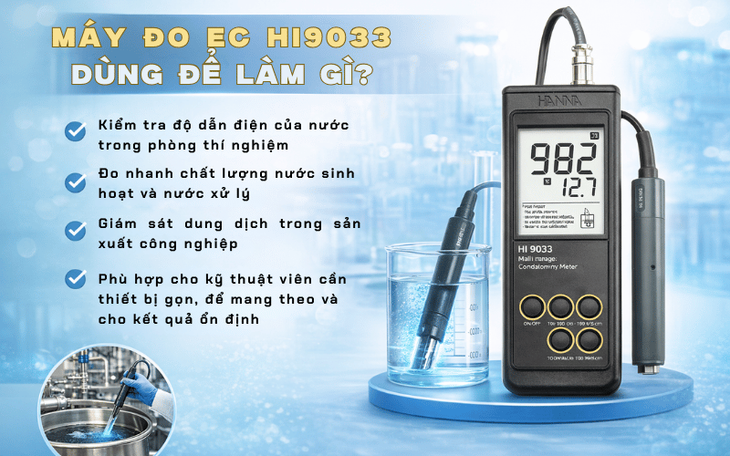 Máy đo EC HI9033 dùng để làm gì