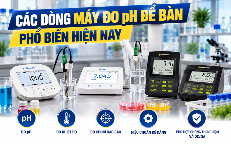 Máy đo ph để bàn đo pH và nhiệt độ
