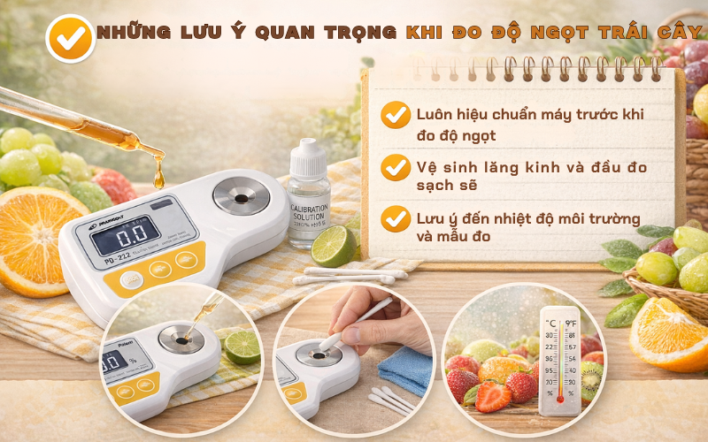 Những lưu ý quan trọng trước khi tiến hành đo độ ngọt trái cây