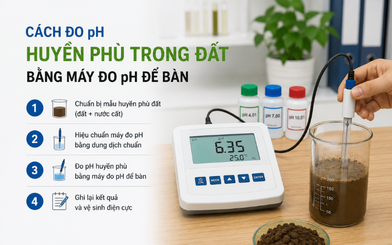 Cách đo ph huyền phù trong đất bằng máy đo ph để bàn