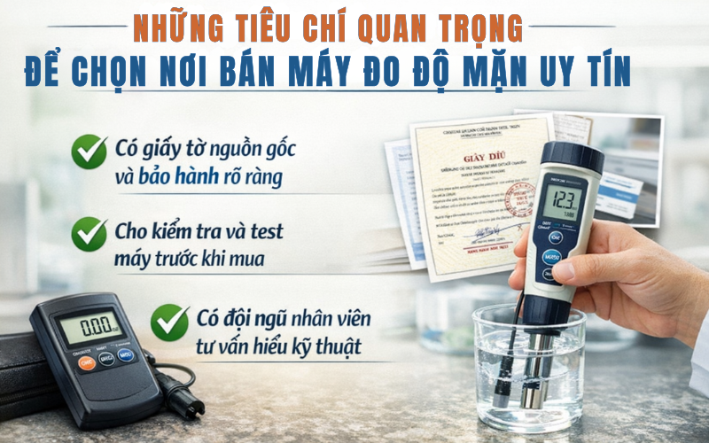 Những tiêu chí quan trọng để chọn nơi bán máy đo độ mặn uy tín