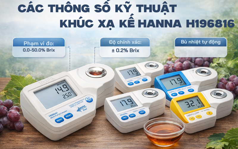 Các thông số kỹ thuật khúc xạ kế Hanna HI96841