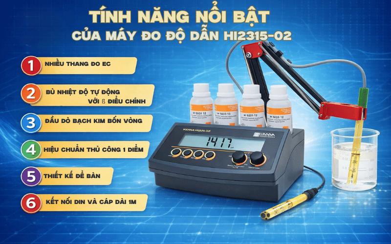 Tính năng nổi bật của máy đo độ dẫn HI2315-02