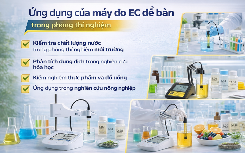 Ứng dụng của máy đo EC để bàn trong phòng thí nghiệm