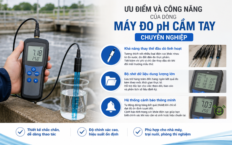 Ưu điểm và công năng của dòng máy đo pH cầm tay chuyên nghiệp
