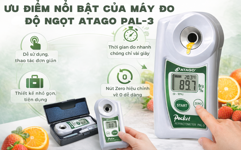Ưu điểm nổi bật của máy đo độ ngọt Atago PAL-3