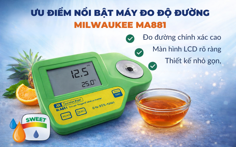 Ưu điểm nổi bật máy đo độ đường Milwaukee MA881