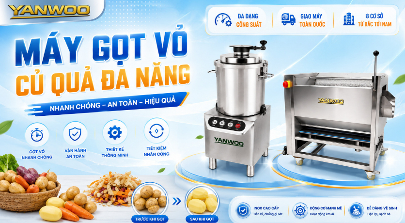 banner máy gọt vỏ củ quả