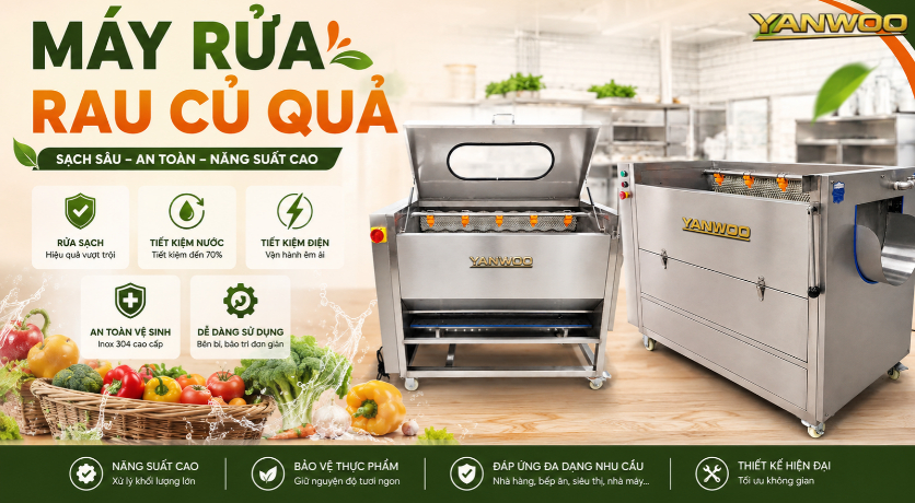 Banner máy rửa rau củ