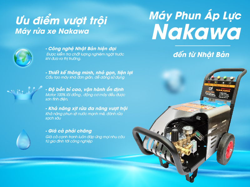  Ưu điểm vượt trội của máy rửa xe Nakawa