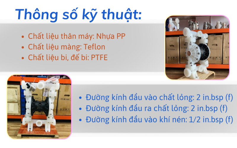 Máy bơm màng QBY3-50STFF