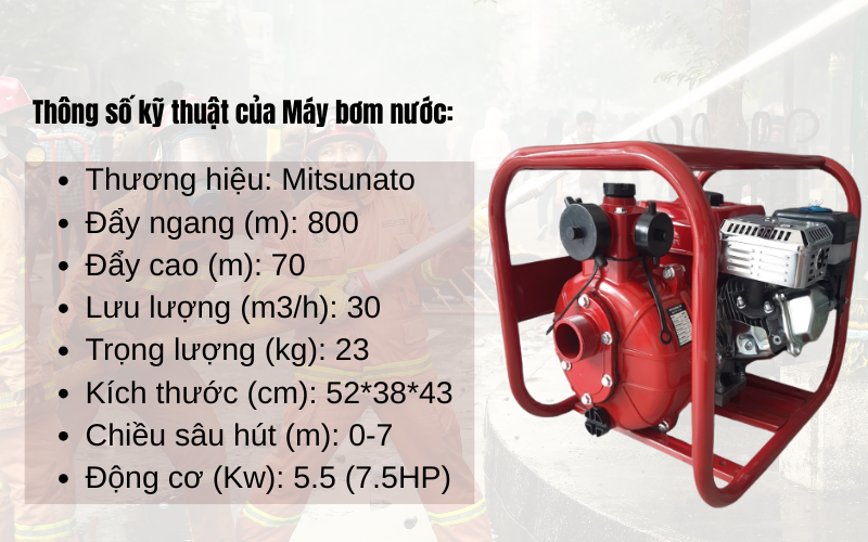 Máy bơm nước cứu hỏa MITSUNATO W50 