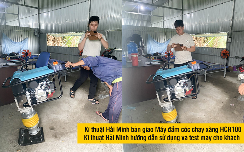 kĩ thuật bàn giao Máy đầm cóc chạy xăng HCR100 (HCD 100)