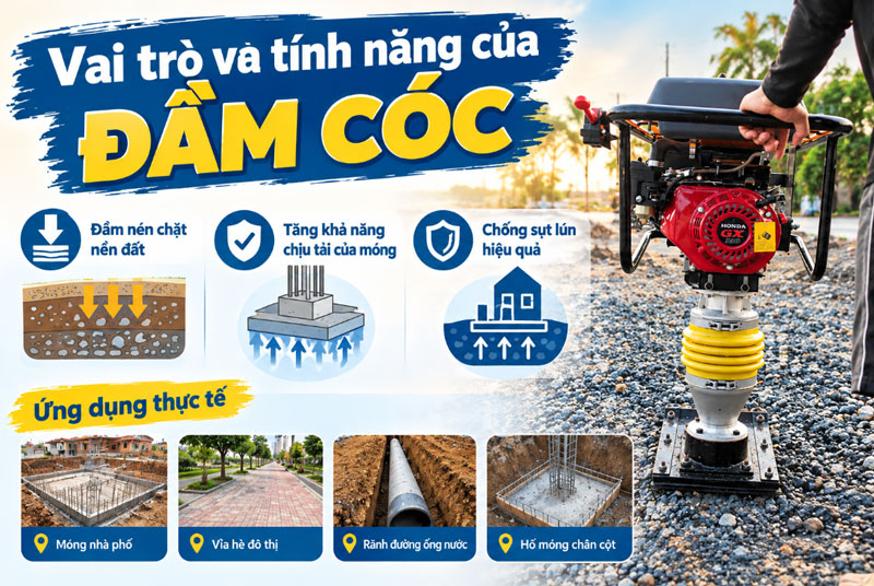 Máy đầm cóc là gì? cách sử dụng chi tiết