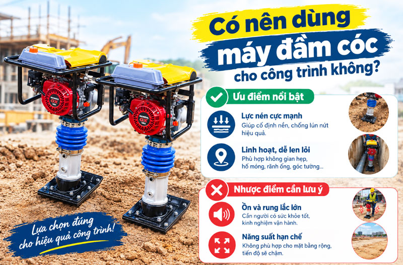 Có nên dùng máy đầm cóc cho công trình không?  