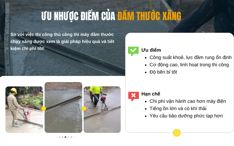 Ưu nhược điểm của đầm thước xăng