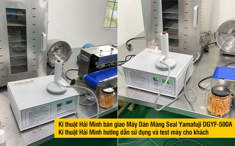 Kĩ thuật hải minh bàn giao Máy Dán Màng Seal Yamafuji DGYF-500A