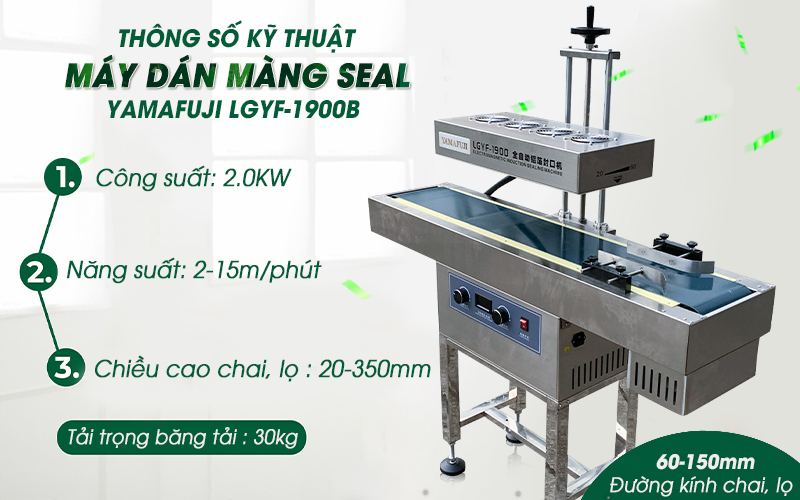 Thông số kĩ thuật Máy dán màng seal Yamafuji LGYF-1900B