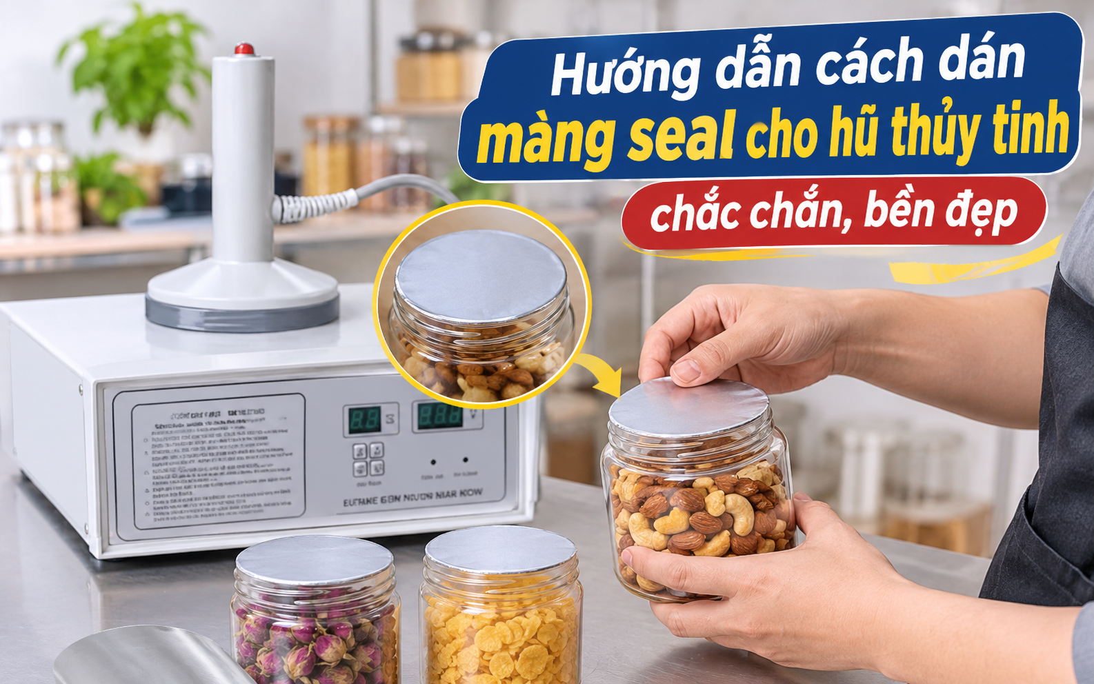 Hướng dẫn cách dán màng seal cho hũ thủy tinh chắc chắn, bền đẹp