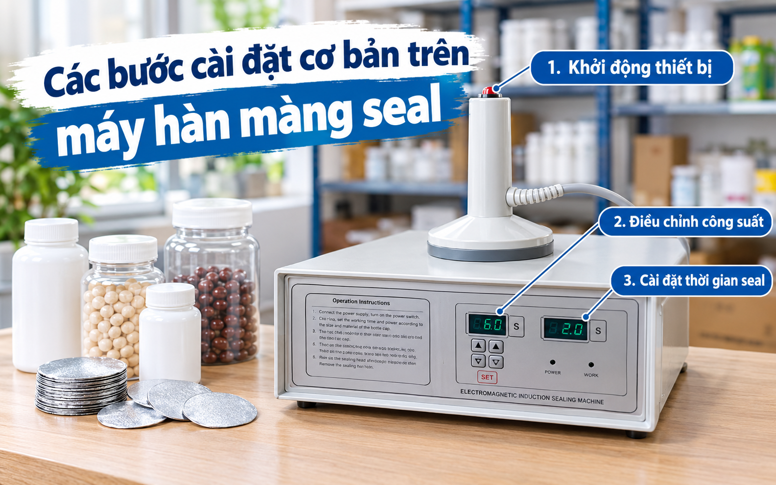 Các bước cài đặt cơ bản trên máy hàn màng seal