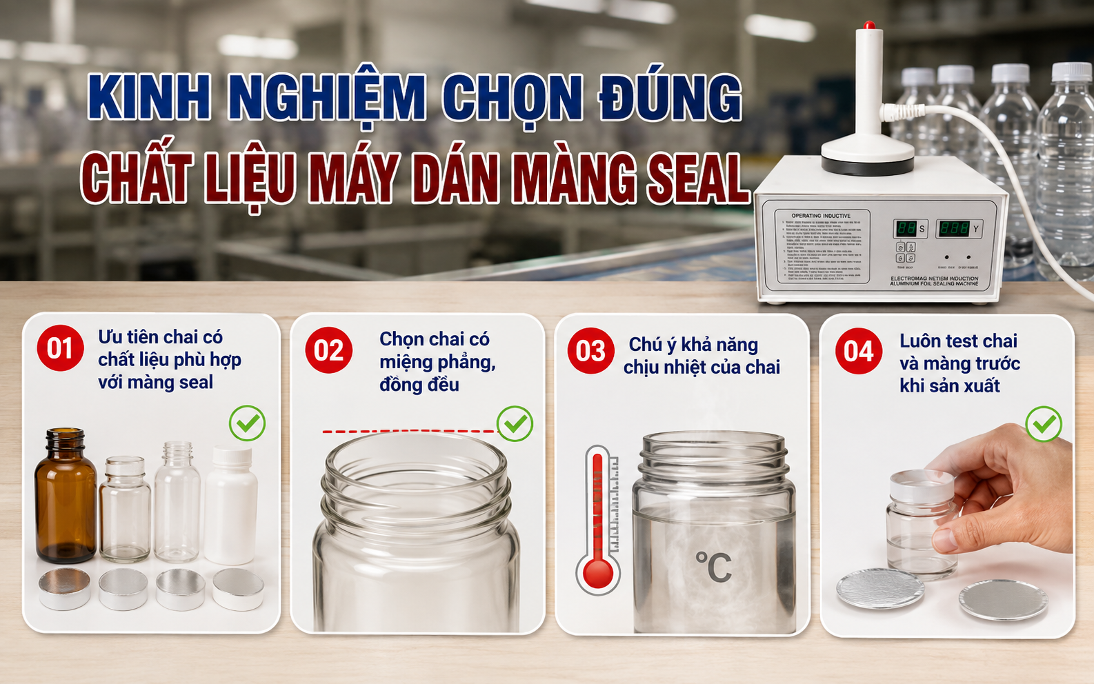 Kinh nghiệm chọn đúng chất liệu máy dán màng seal