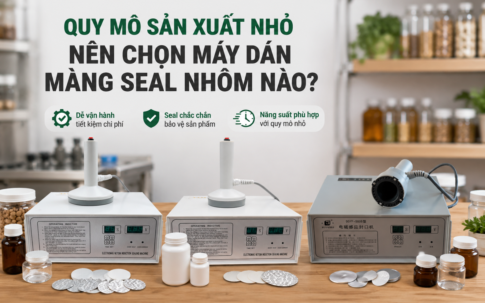 Quy mô sản xuất nhỏ nên chọn máy dán màng seal nhôm nào