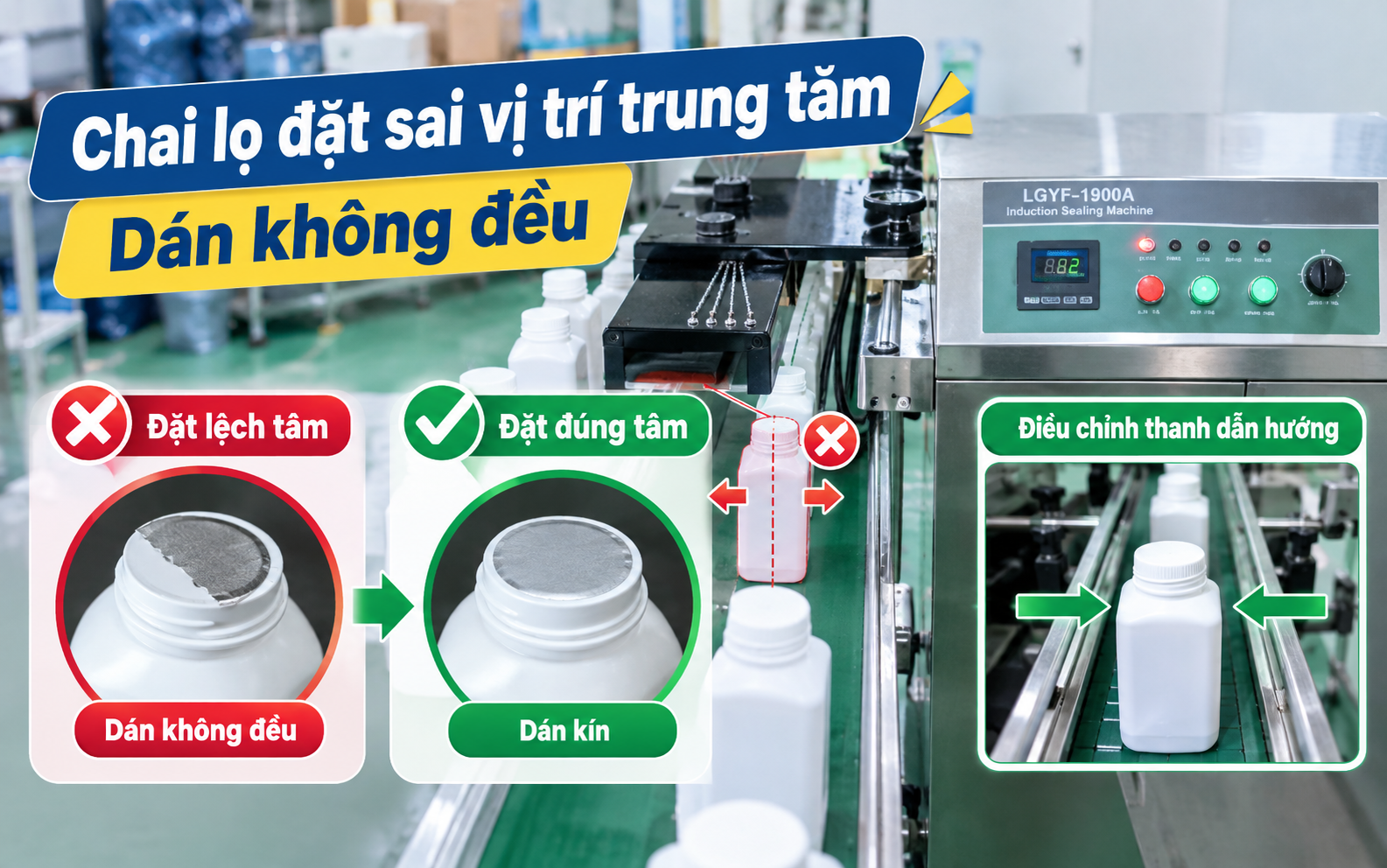 Chai lọ đặt sai vị trí trung tâm