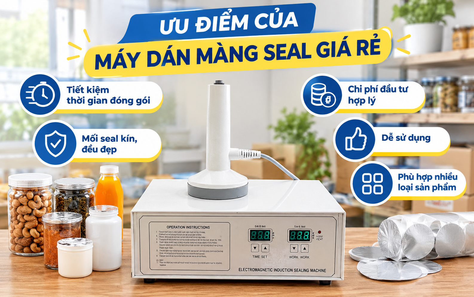Ưu điểm của máy dán màng seal giá rẻ