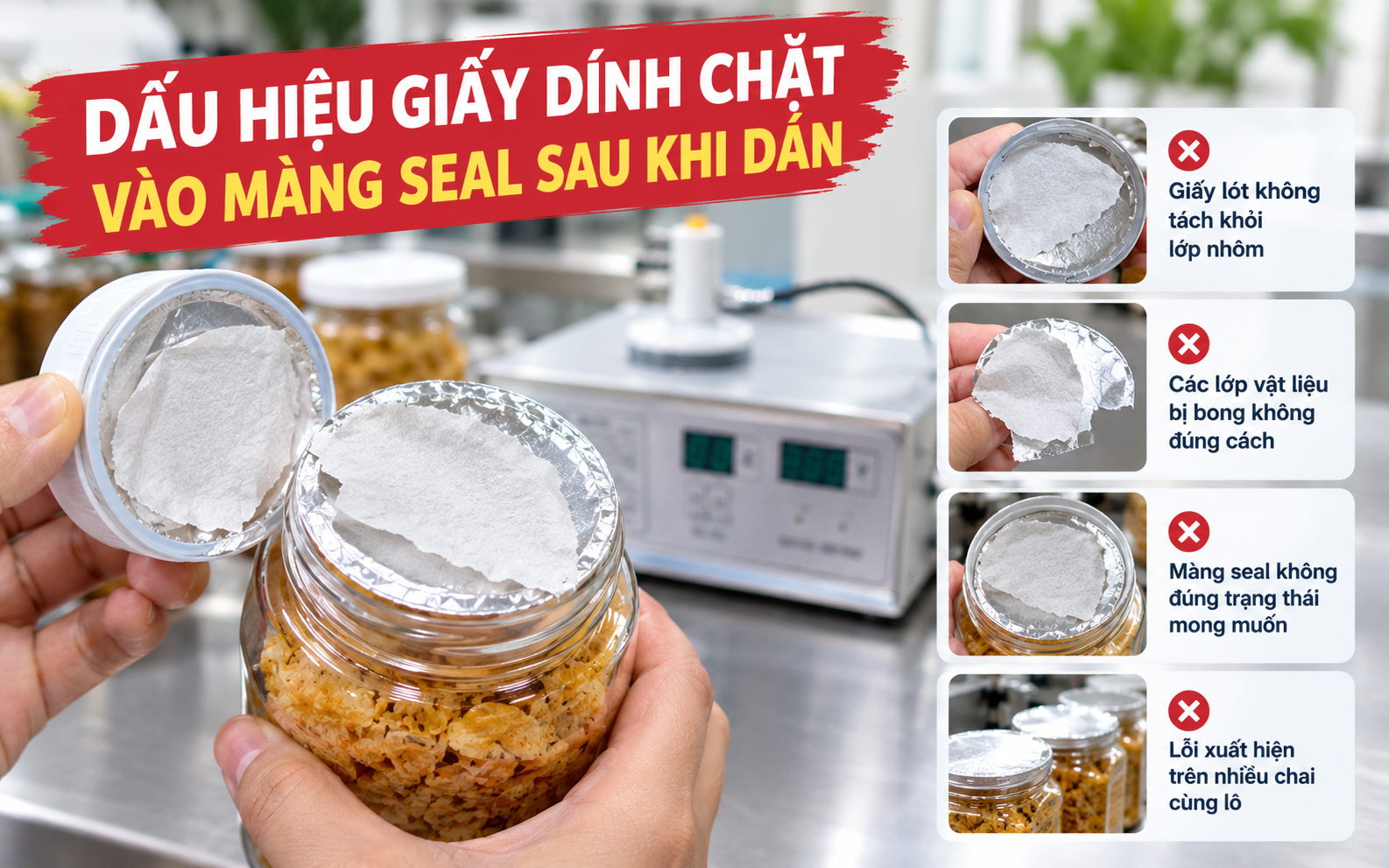 Dấu hiệu giấy dính chặt vào màng seal sau khi dán