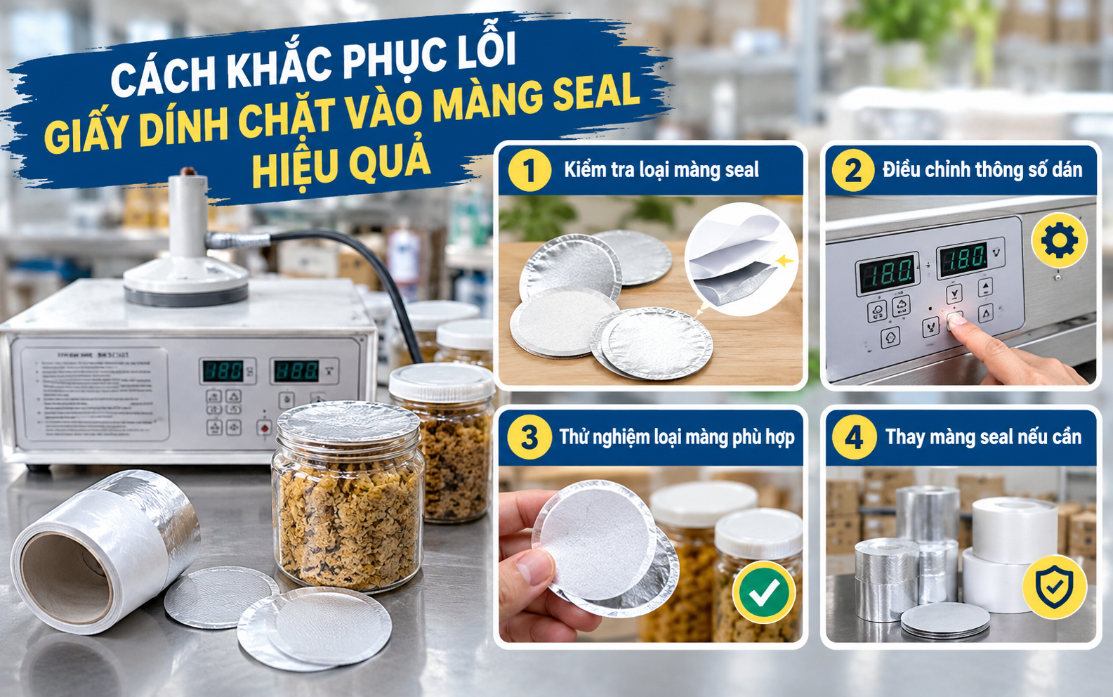 Cách khắc phục lỗi giấy dính chặt vào màng seal hiệu quả