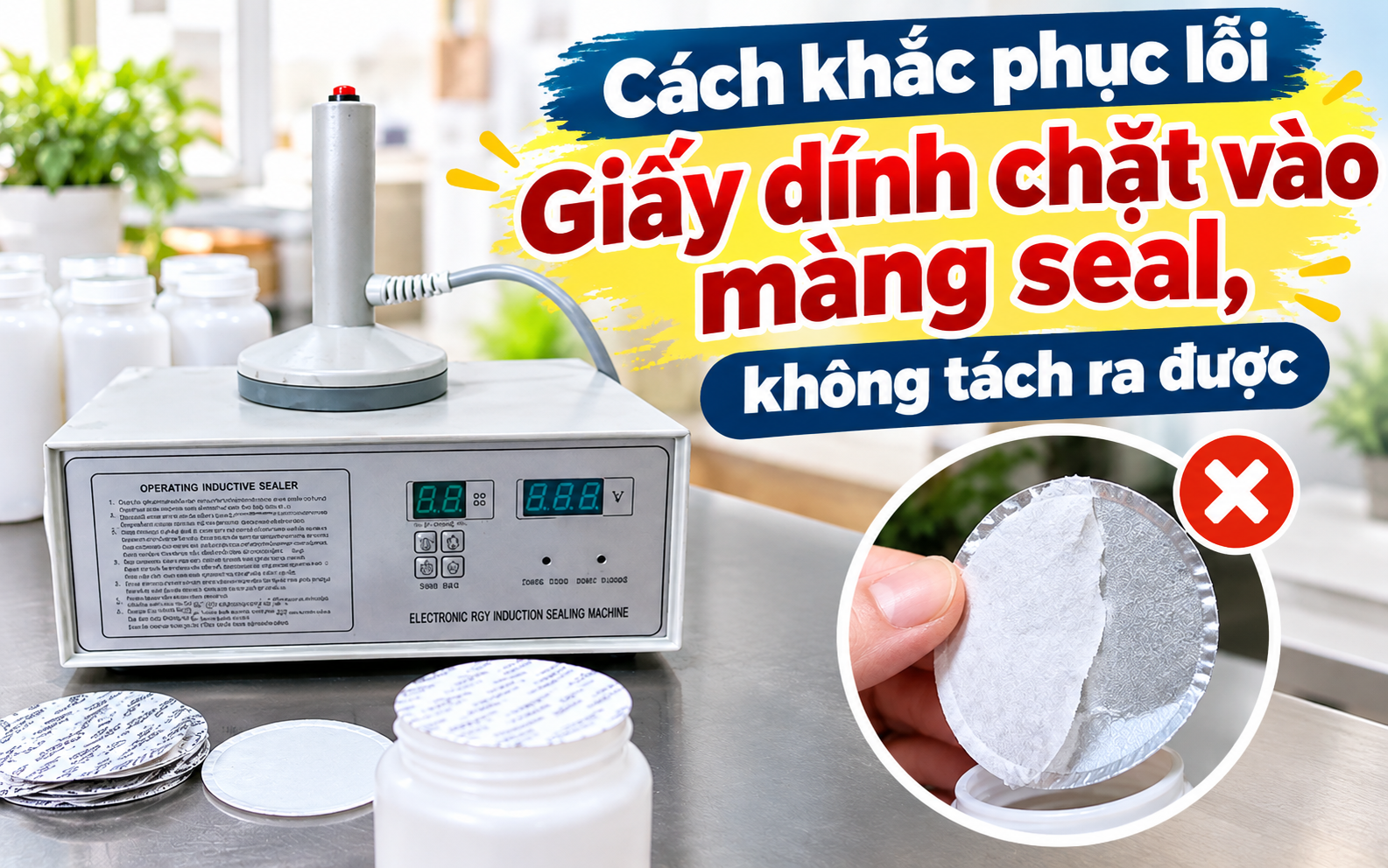 Khắc phục lỗi giấy dính chặt vào màng seal, không tách ra được