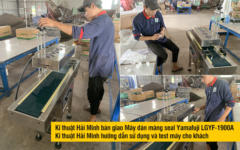 kĩ thuật hải minh bàn giao Máy dán màng seal Yamafuji LGYF-1900A