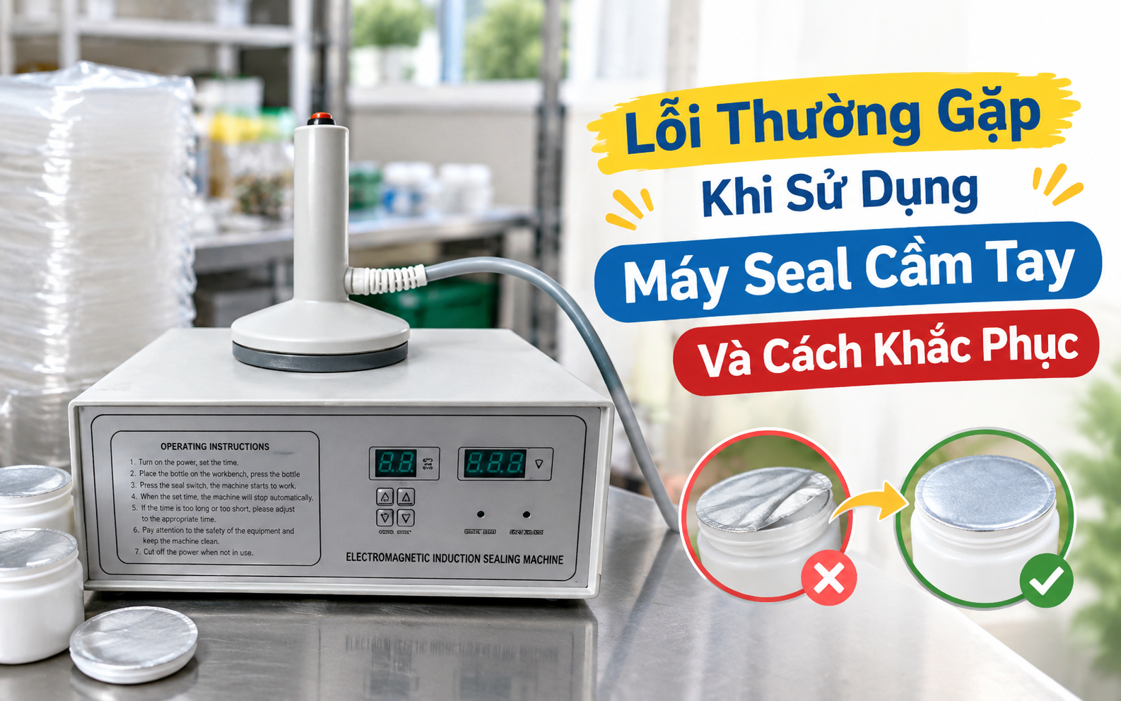 Lỗi khi sử dụng máy dán màng seal cầm tay và cách khắc phục