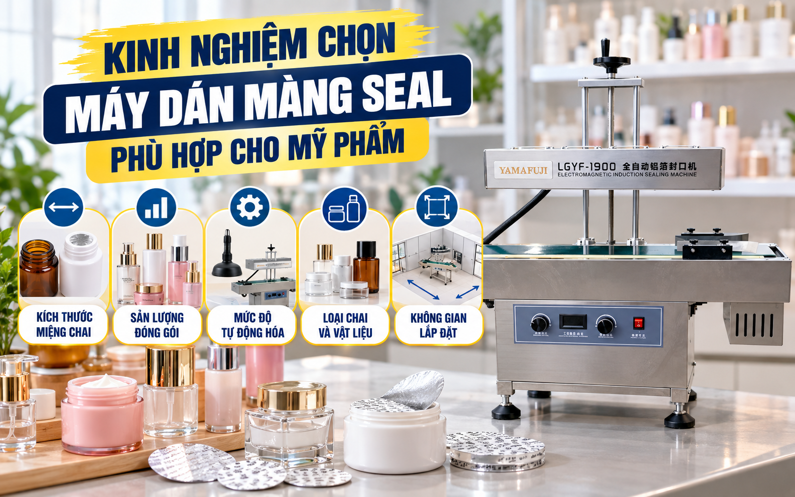Kinh nghiệm chọn máy dán màng seal phù hợp cho mỹ phẩm