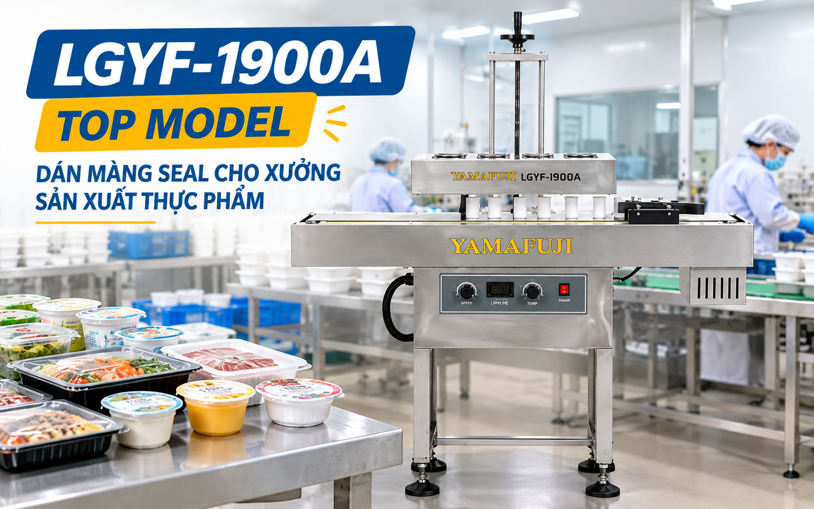 LGYF-1900A - Máy dán màng seal cho xưởng sản xuất thực phẩm