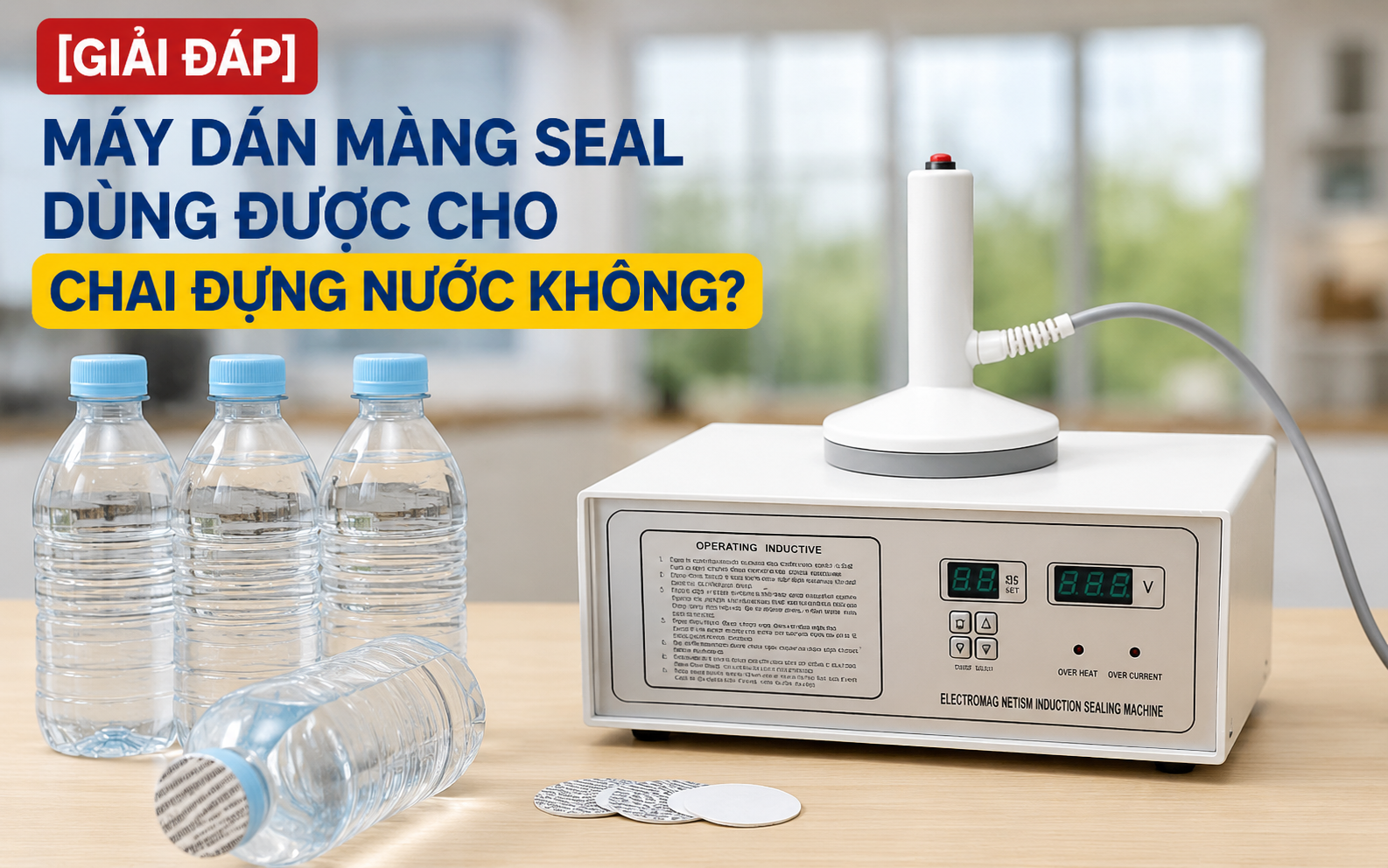 Máy dán màng seal dùng được cho chai đựng nước không?
