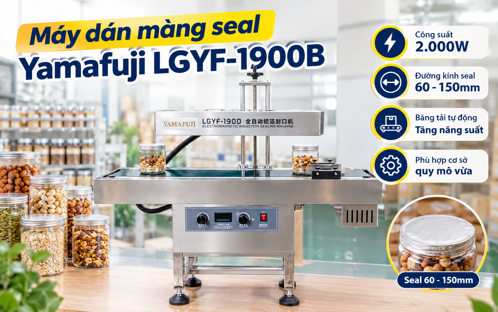 Máy dán màng seal Yamafuji LGYF-1900B