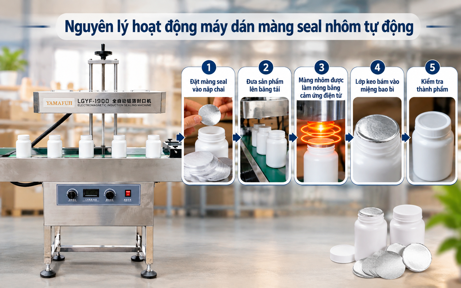 Nguyên lý hoạt động máy dán màng seal nhôm tự động