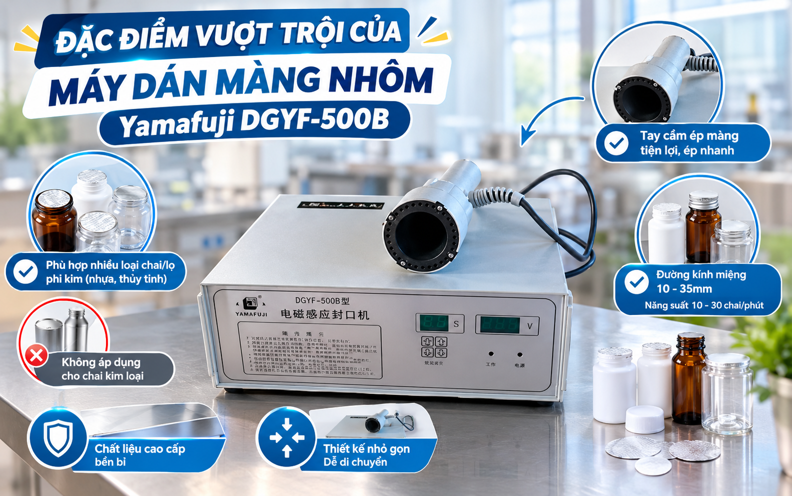 Đặc điểm vượt trội của máy dán màng nhôm Yamafuji DGYF-500B