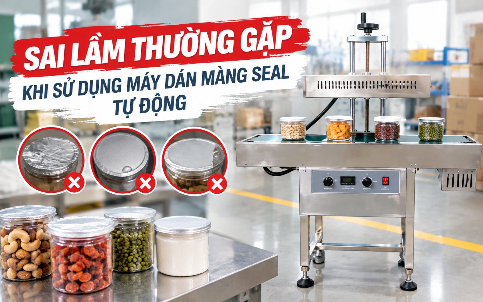 Sai lầm thường gặp khi sử dụng máy dán màng seal tự động