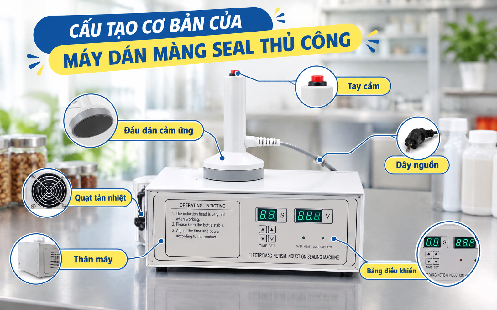 Cấu tạo cơ bản của máy dán màng seal thủ công